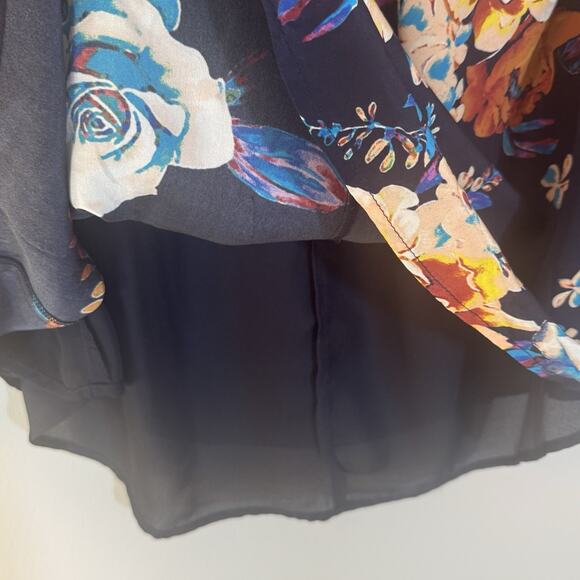 Anthropologie Maeve Tallie Blue Floral Off the shoulder blouse Sz M Cottagecore - Picture 8 of 8